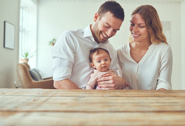 Proud parents of an adorable baby
